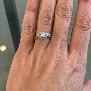 COPY - 1 CT. T.W. Diamond Frame Bridal Set in 14K White Gold